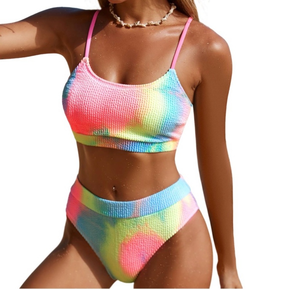 Cupshe Neon Tie-Dye Bikini Set - Picture 3 of 3